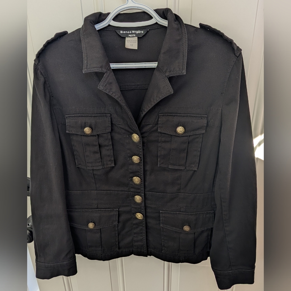 Bianca Nygard Women's Classic Black Utility Jacket Size 12
